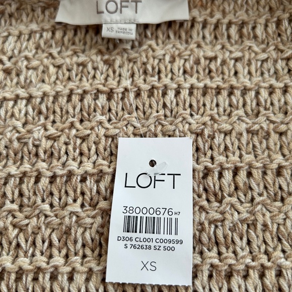 NWT -LOFT Textured Sweater Jacket Button down, Tan Size XS - Picture 3 of 5